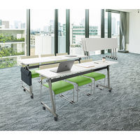 アイリスチトセ フォールディングテーブル 幕板付 幅1800×奥行450×高さ720mm ホワイト 1台 オリジナル