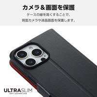 iPhone16 Pro Max ケース レザー 手帳型 超軽量 薄型 ブラック PM-A24DPLFUBK エレコム 1個（直送品）