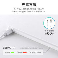(簡易包装）iPad 充電式タッチペン ホワイト Type-C充電 傾き検知 パームリジェクション