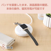 アップルウォッチバンド (41 40 38mm) レザー ベルト スリム チャコールグレー AW-41BDLJGY エレコム 1個（直送品）