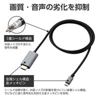 Type-C - HDMI 変換ケーブル 1m 4K 30Hz 高耐久メッシュ 黒 ECCAC-CHDMI10B エレコム 1個（直送品）