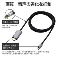 Type-C - HDMI 変換 ケーブル 2m 4K 30Hz 高耐久メッシュ 黒 ECCAC-CHDMI20B エレコム 1個（直送品）