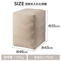 バランスボール 四角い 椅子 チェア 耐荷重120kg ベージュ HCF-BBCUBE55BE エレコムヘルスケア 1個