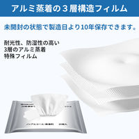 10年保存できる防災用ウェットティッシュ 100個 衛生用品 長期保存 ノンアルコール 無香料 防災グッズ 災害 清掃（直送品）