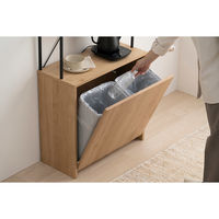 アイリスオーヤマ ウッドペールストッカーラック付き ナチュラル/ブラック HWPS-635 1台（直送品）