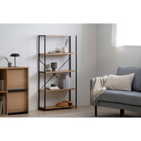 アイリスオーヤマ スリムラック ナチュラル/ブラック HSR-625 1台（直送品）