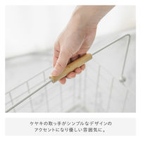 武田コーポレーション キャスター付き ワイヤーバスケット 2段 LN-H-KWB2WH 1箱(1個入)（直送品）