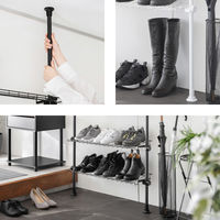 武田コーポレーション 突っ張りシューズラック 8段 LN-H-TS90WH 1箱(2個入)（直送品）