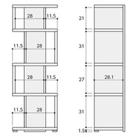 大洋 Shelfit リエール 幅440×奥行301×高さ1773mm ホワイト LI 1845R WW&SB 1台（直送品）
