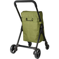 レップ ショッピングカート 前押し4輪カート 折りたたみ 保冷保温 35L カーキ 558317 1個