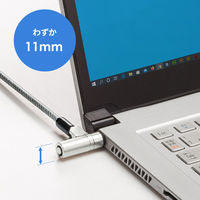 サンワサプライ スロット標準&nano対応セキュリティワイヤー(eセキュリティ・鍵No.1) SLE-91S-1 1本（直送品）