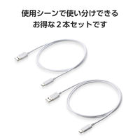 タイプCケーブル 2本セット （USB-A to USB-C） 1m 白 MPA-ACECTW10WH エレコム 1個（直送品）