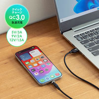 サンワサプライ USB2.0Type-C-Aコネクタ540°回転ケーブル・2m KU-CAKA20BK 1本