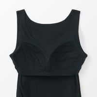 【レディース】無印良品 婦人 あったか綿 ブラタンクトップ 婦人M 黒 良品計画