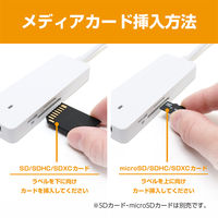 ナカバヤシ USB3.2 Gen2 4ポートハブ カードリーダー Type-C ホワイト USH-10G2C/WH 1個