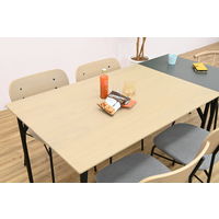 【軒先渡し】HIKARI ワークカフェダイニング ダイニングテーブル DLT-アリカ 140-WDテンバン/スチールレッグBK 1台（直送品）