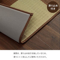 イケヒコ・コーポレーション ブロック い草ラグ ブロック調 2610×2610mm グレー 1080460130502 1枚（直送品）