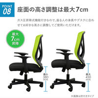 Netforce オフィスチェア メッシュチェア ラパンチェアII 肘無 事務椅子 ブルー 1脚（直送品）