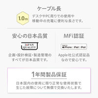オウルテック グラデーションカラー 急速充電2.4A/データ転送 Lightningケーブル OWL-CBAUAL10-GD 1個
