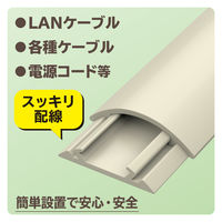 エレコム 配線カバー 床用 モール ( 長さ1m × 幅30mm ) R形状 ベージュ LD-GA1207M 1個（直送品）