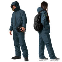 【防寒レインウェア】 Makku マック レインスーツ 上下セット 中綿入り ネイビー LL AS-3160 1着