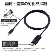 USB-C to DisplayPort 変換ケーブル 1m 4K 60Hz 黒 CAC-CDP10BK2 エレコム 1個