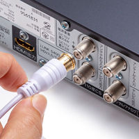 サンワサプライ  アンテナケーブル　ごく細 S2.5C-FB 片側L字　3m KM-AT26-30W（直送品）