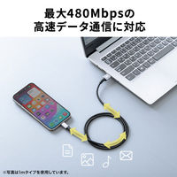 サンワサプライ USB 2.0 Type-Cケーブル(C-A・ストレート・0.5m) KU-CA05TK 1本