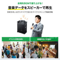 サンワサプライ ワイヤレスマイク付き拡声器スピーカー(バッテリー内蔵・ワイヤレスマイク1本対応) MM-SPAMP17 1個（直送品）