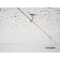 吊下げ式アクリルガード 800×500mm　1.5mm厚　石こうボード天井用フック（2個1組）　２Mテグス自在フック（2本1組）付　高さ調整可