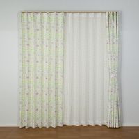 ユニベール サンポダニャン 遮光+レースカーテンセット 2000×1780mm パープル 4548654705910 1セット(4枚入)（直送品）