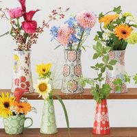 ヘッズ ハンドメイドプリントフラワーベース-10 HNP-FB10 1セット（6個：2個×3パック）（直送品）