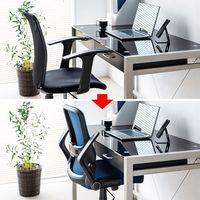 サンワサプライ オフィスチェア メッシュチェア 肘跳ね上げ式 ランバーサポート付 キャスター付 ブルー SNC-NET21BL 1脚（直送品）