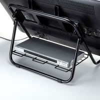 サンワサプライ サイネージ向けモニターロースタンド CR-LAST33 1個 幅519×奥行429×高さ442mm AV機器収納棚 トレー付き