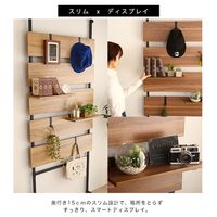 ホームテイスト Escala-エスカーラ- 突っ張り 木板ラダーラック 幅800×奥行150×高さ2600mm ウォールナット TLR-80 1台（直送品）