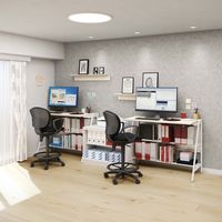 【組立設置込】コクヨ INVENT-SH 平机 棚付 引出付 幅1000×奥行600×天板高さ900ｍｍ ハイタイプ Wナチュラル×ブラック 1台（直送品）