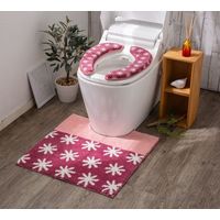 FUJIEI　マシュマロ便座クッションジャガード＋トイレマット　ステラPK（直送品）