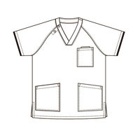 【アウトレット】PROFESSOR'S ROUND スクラブ 上衣 (ワイン)S ASK-SC-J01 1枚　スクラブ