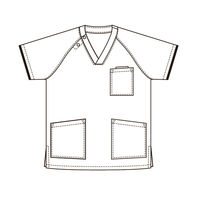 【アウトレット】PROFESSOR'S ROUND スクラブ 上衣 (ワイン)LL ASK-SC-J01 1枚　スクラブ