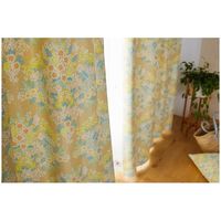 スミノエ デザインライフ カーテン ミックスブーケ V1323 1000×1350mm イエロー 4549781250533 1枚（直送品）