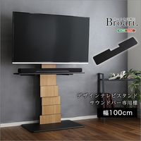 ホームテイスト デザイン テレビスタンド サウンドバー 専用棚 幅1000×奥行195×高さ38mm ブラック BROT-BS 1台（直送品）