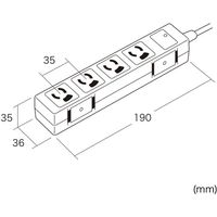延長コード 電源タップ 5m 3P（ピン） 4個口 マグネット ホワイト TAP-SPWMG34-5 サンワサプライ 1個（直送品）