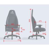 【軒先渡し】関家具 Contieaks(コンティークス） ティトリス ゲーミングチェア 布張り グレー 326489 1脚（直送品）