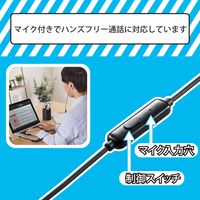 モノラルイヤホン/カナル型/マイク付/Fast Music/φ9.2mmドライバ/カールケーブル/ブラック EHP-CCS100CMMBK（直送品）