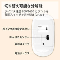 ワイヤレスマウス 無線 2.4GHz 4ボタン 薄型 モバイル ホワイト M-TM10DBWH/EC エレコム 1個