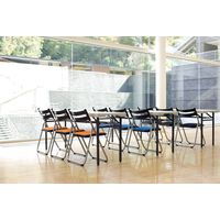 【軒先渡し】サンケイ CF70-72 折り畳み椅子 布張り スモークブルー CF71-MY-SBL 1セット（6脚入）（直送品）