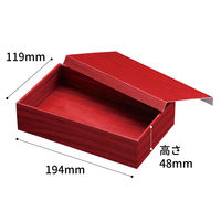 パックスタイル 朱漆 貼箱1.5合 80セット(10×8) 654713 1ケース(80枚入(10枚×8袋))（直送品）