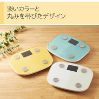 体組成計 体重計 ヘルスメーター デジタル表示 コンパクト 専用アプリ有 エレコム イエロー HCS-FS03YL エレコム 1個（直送品）