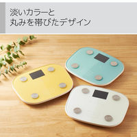 体組成計 体重計 ヘルスメーター デジタル表示 コンパクト 専用アプリ有 エレコム ホワイト HCS-FS03WH エレコム 1個