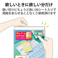 エレコム ラベルシール 宛名シール 再剥離可能　はがせる  24面付 20枚 EDT-TK24 1袋（20枚入）（直送品）